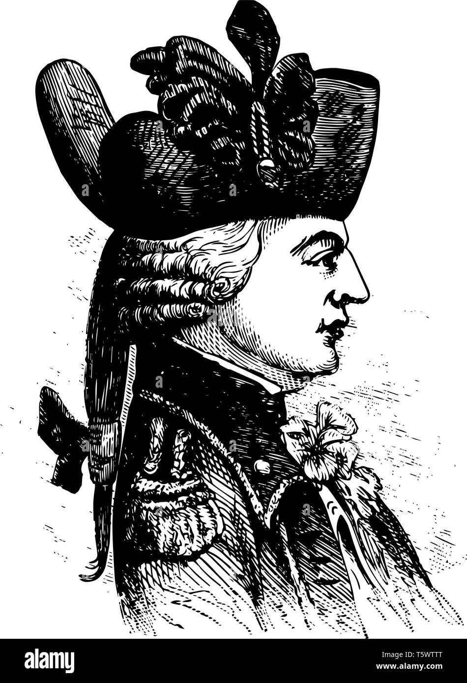 Le capitaine Charles Asgill 1762 à 1823, il a été soldat dans l'Armée britannique et de la prisonniers pendant la guerre révolutionnaire américaine vintage dessin Illustration de Vecteur