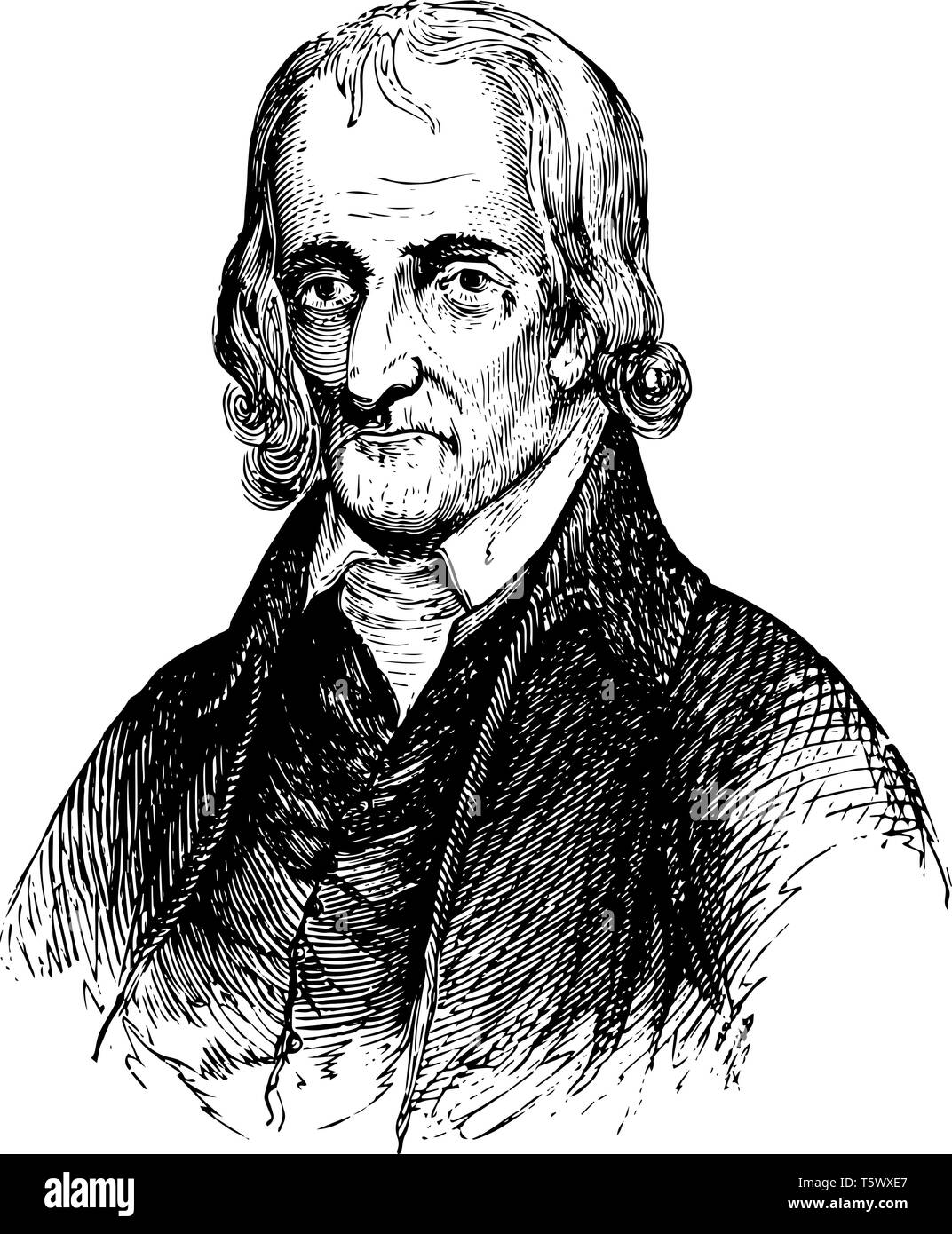 Charles Thomson 1729 à 1824, il a été chef patriote à Philadelphie au cours de la révolution américaine et le secrétaire du congrès continental vintag Illustration de Vecteur