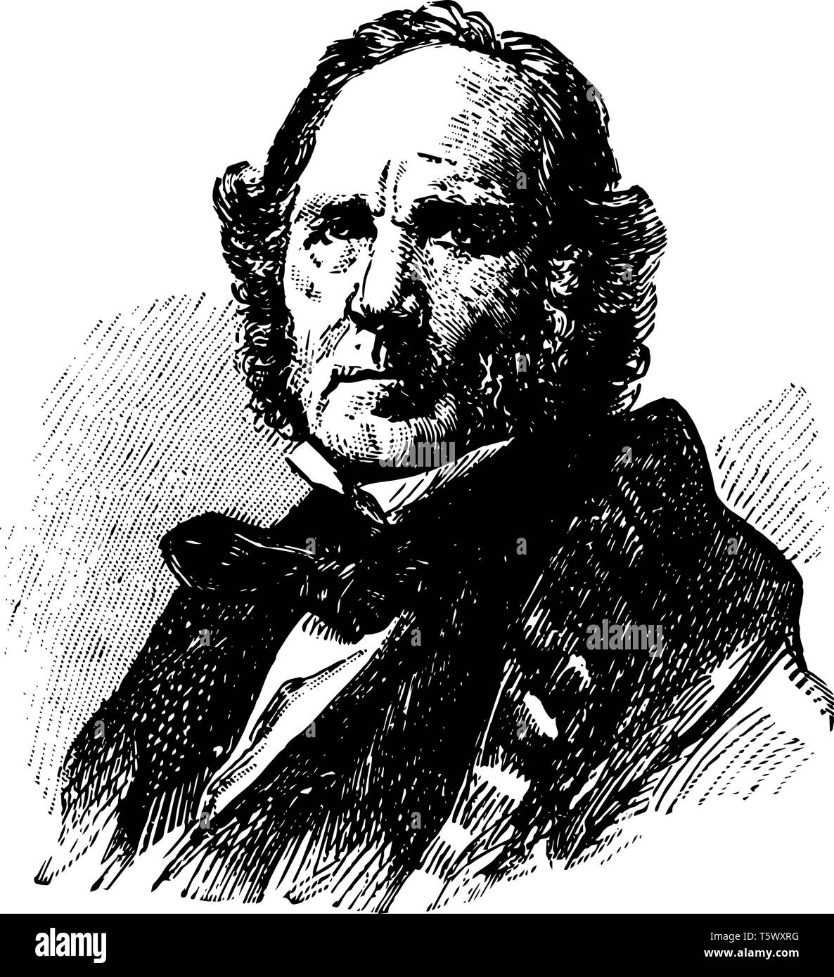 Samuel Houston 1793 à 1863, il a été un soldat américain politicien septième gouverneur du Texas premier président du Texas et de sénateur des États-Unis de Te Illustration de Vecteur