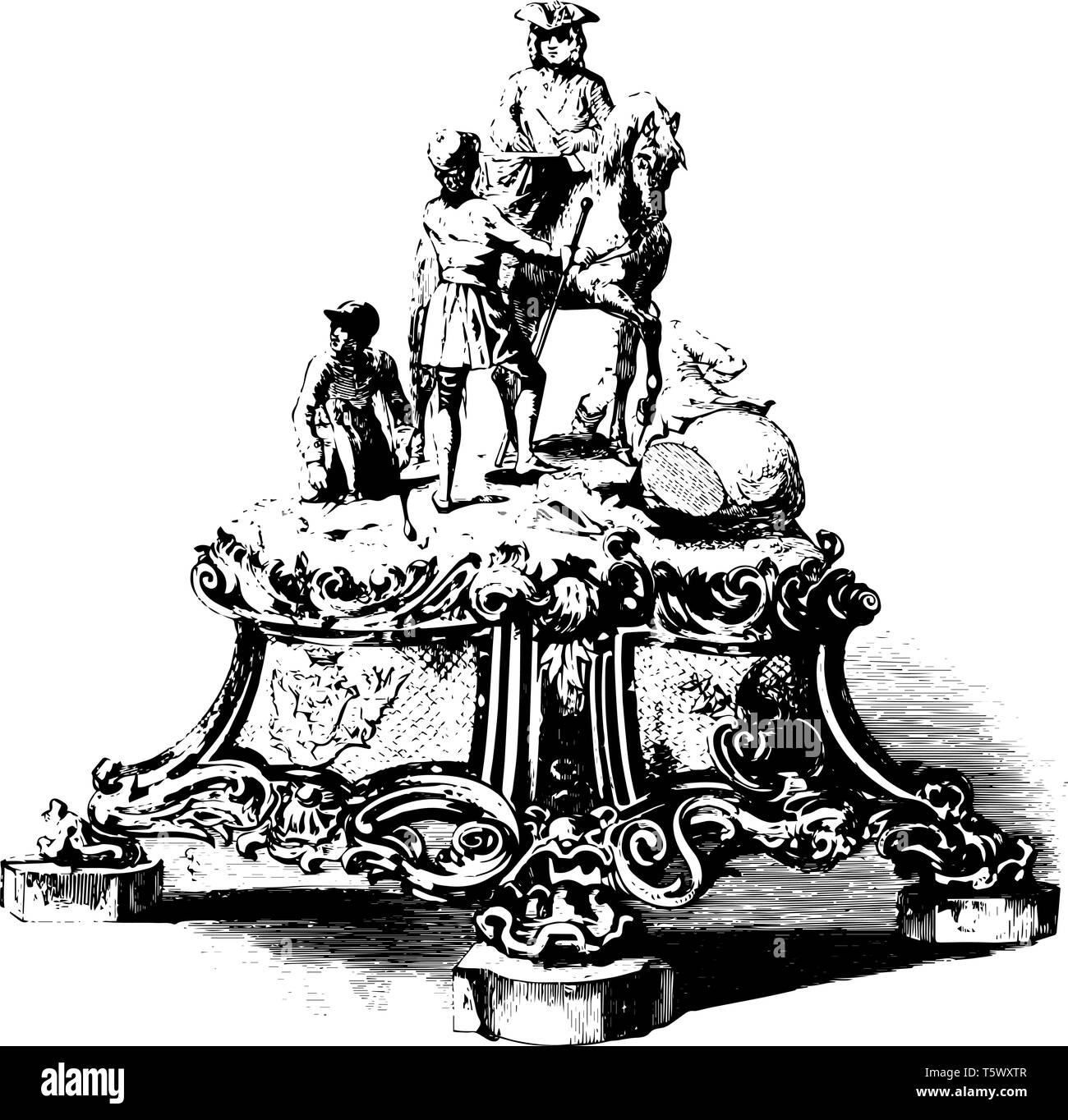 Témoignage de Marlborough est une sculpture représentant Jean duc de Marlborough vintage dessin ou gravure illustration. Illustration de Vecteur Témoignage de Marlborough est une sculpture représentant Jean duc de Marlborough vintage dessin ou gravure illustration. Illustration de Vecteur