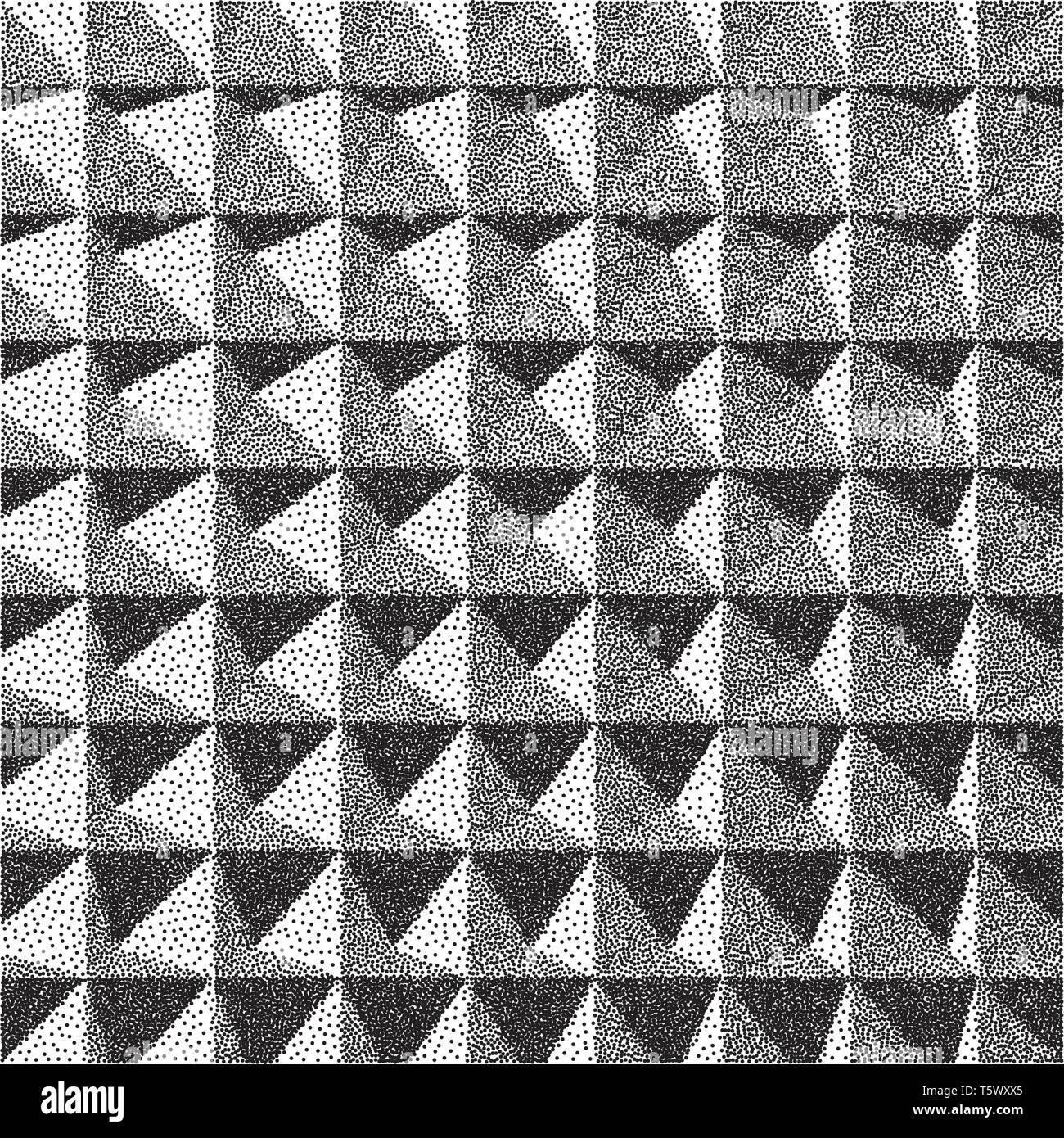 3d abstrait arrière-plan géométrique. Grain Noir et blanc design. Pointillisme modèle. L'effet pointillé. Vector illustration. Illustration de Vecteur