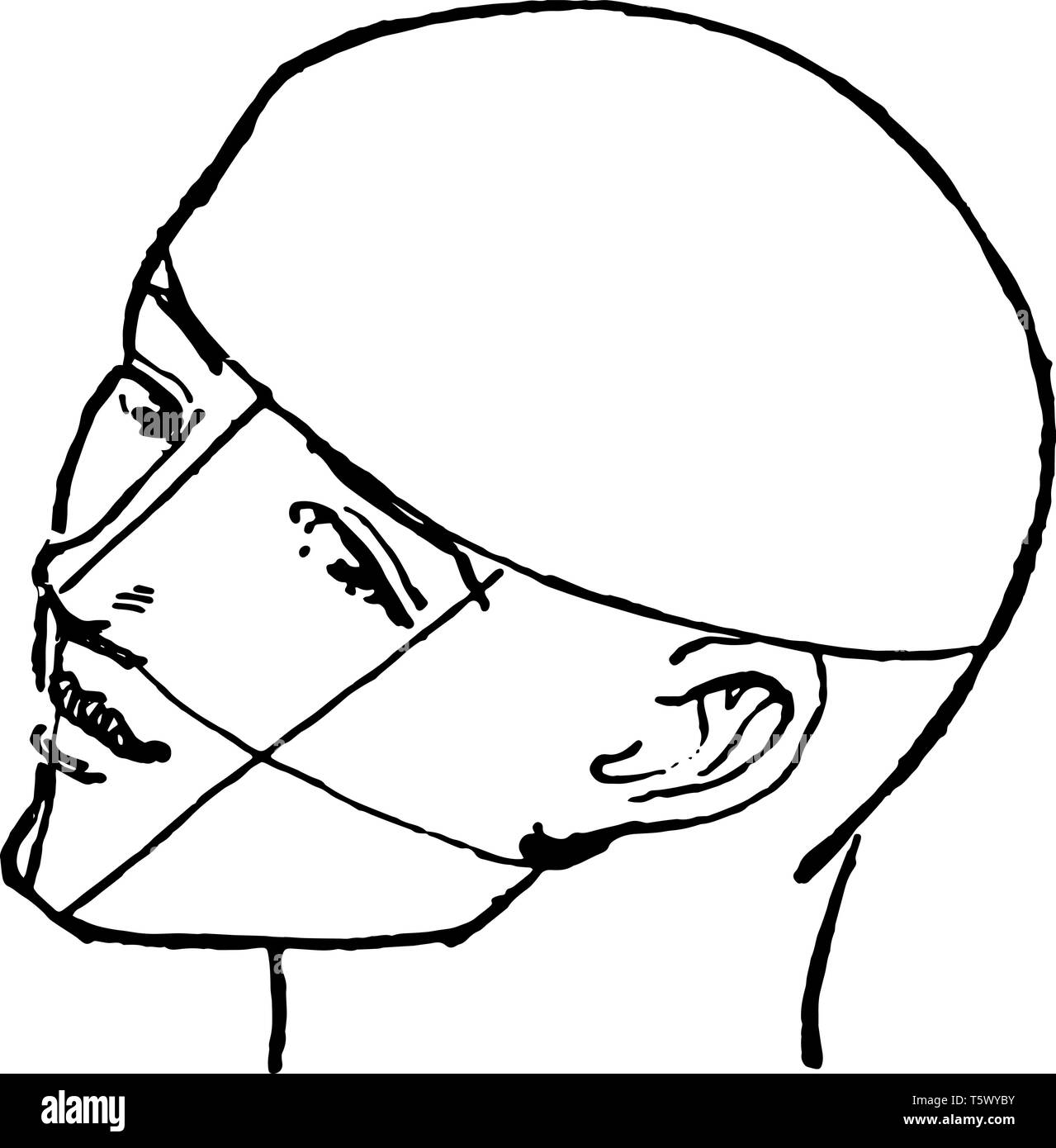 Profil de côté d'un homme qui est face vers l'avant dans cette photo vintage dessin ou gravure illustration. Illustration de Vecteur