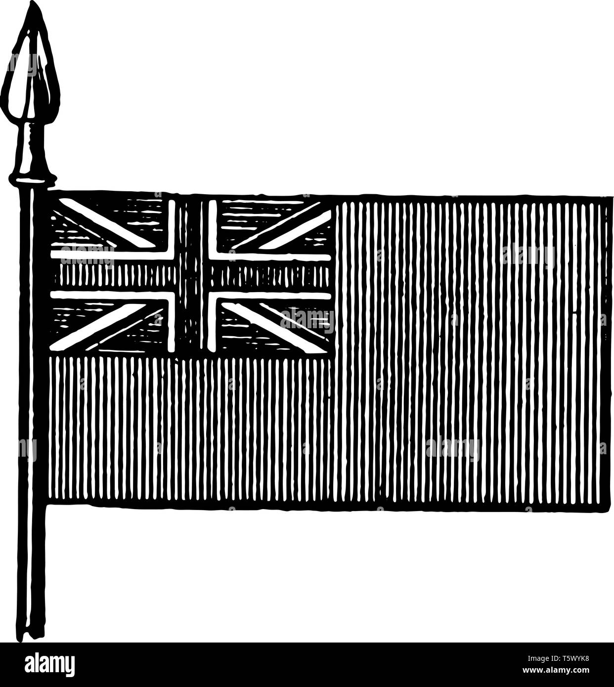Le Pavillon Rouge est le drapeau de la marine marchande britannique, ce drapeau a croix superposée à sautoir en place en haut à gauche du drapeau, vint Illustration de Vecteur