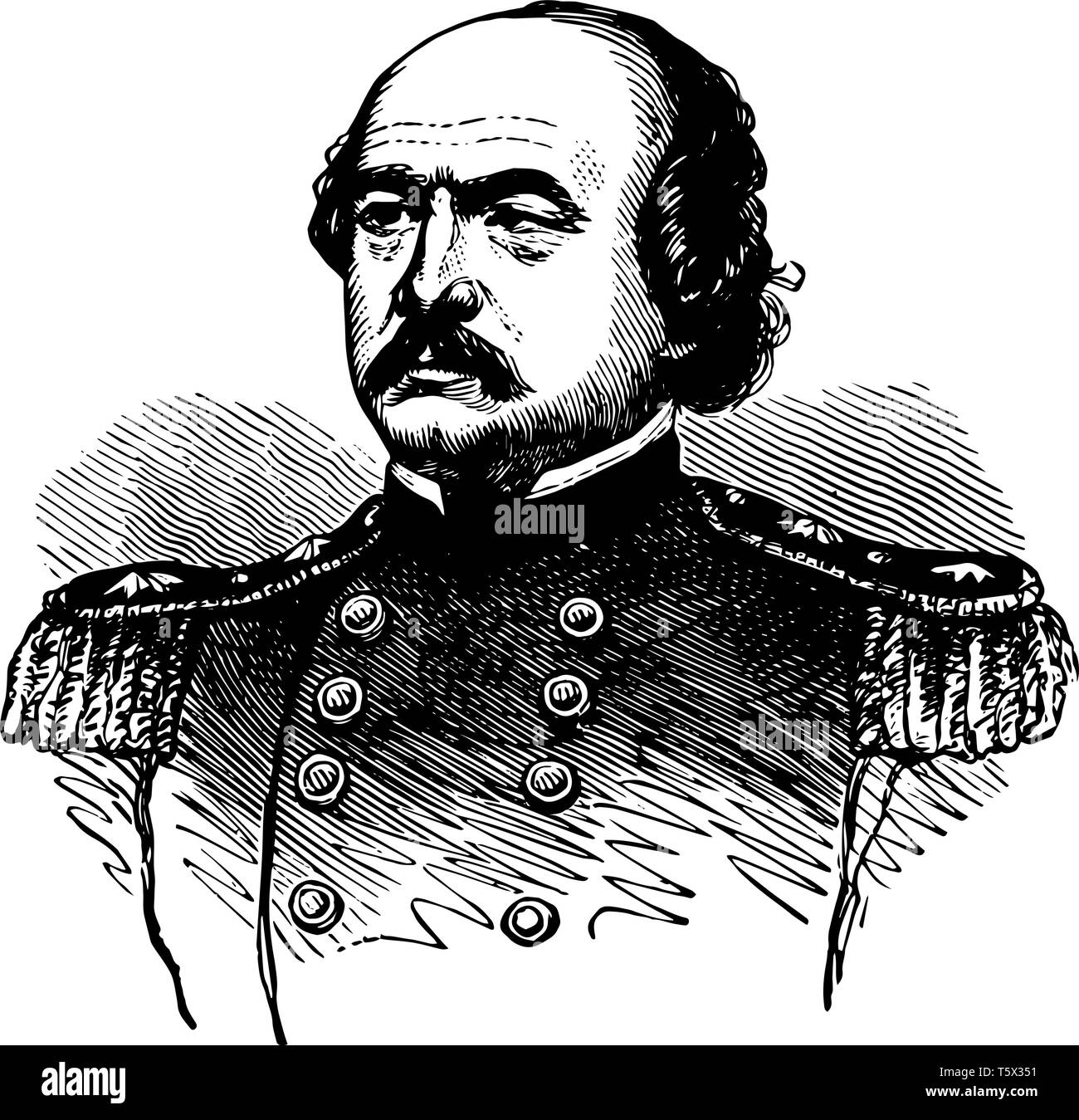 Benjamin Franklin Butler 1818 à 1893, il est un homme d'affaires et homme politique soldat gouverneur du Massachusetts et membre du U.S. ho Illustration de Vecteur