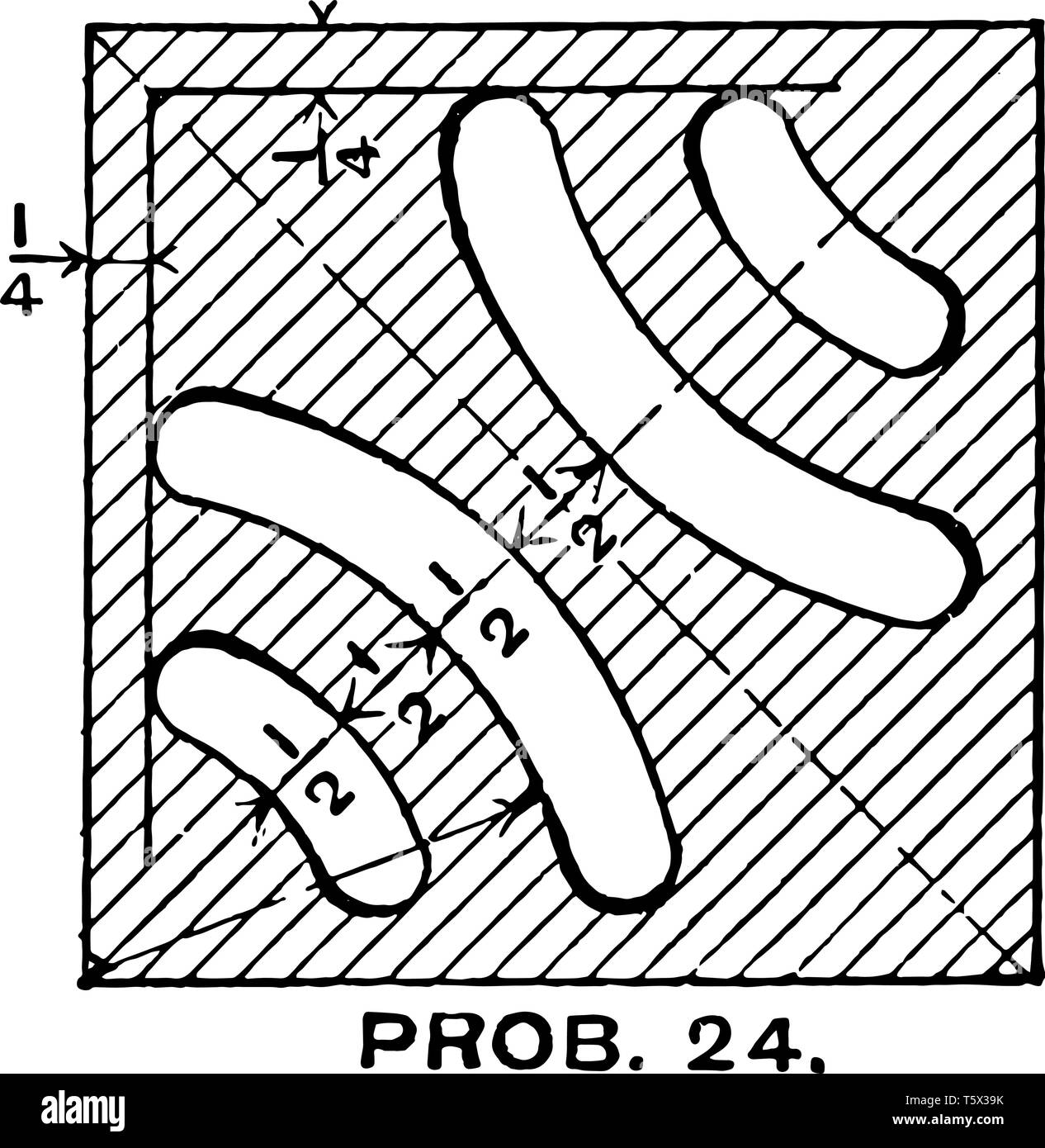 Exercice de dessin Motif cercle inscrit tangent au côté gauche en divisant la ligne horizontale en demi formes et autres concepts géométriques Illustration de Vecteur