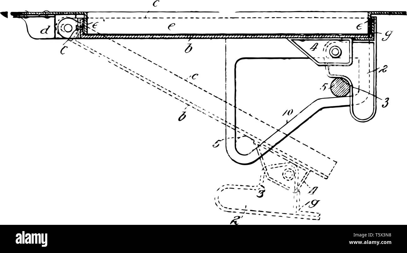 Trappe est dans un plancher ou plafond il avoir accès à l'équipement et admis les sacs pour passer vers le haut par la scierie vintage dessin ou gravure de mauvais Illustration de Vecteur