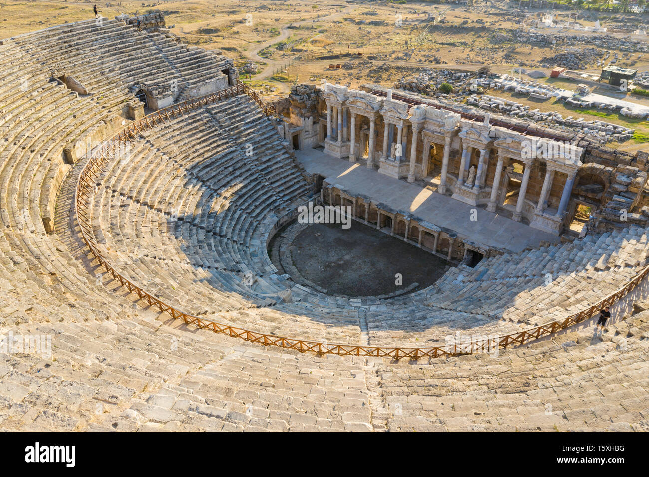 La Turquie, province de Denizli, Pamukkale, Hiérapolis Pamukkale Site archéologique (site UNESCO), Hierapolis Theatre Banque D'Images