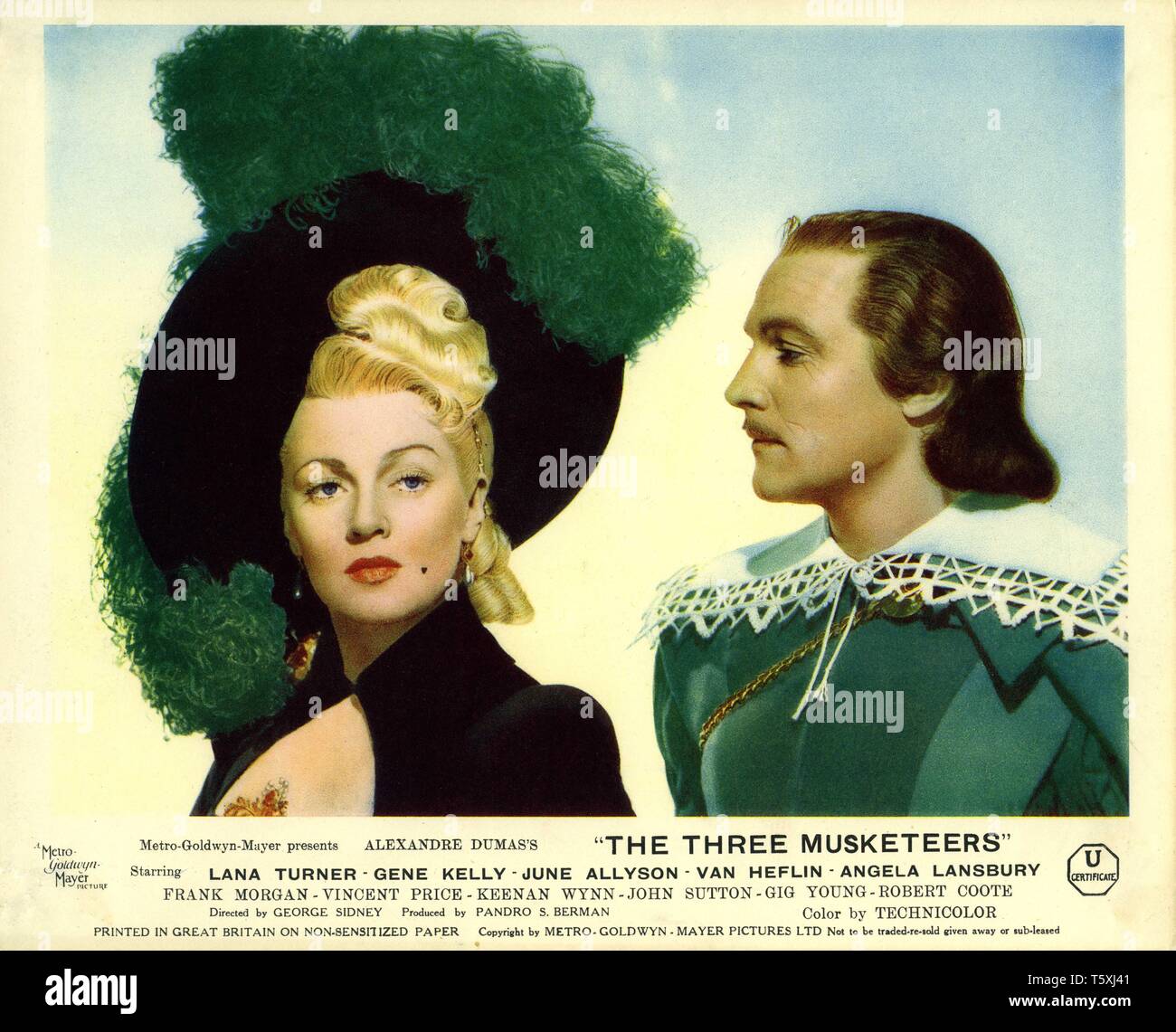 Lana Turner comme Lady de Winter Gene Kelly D'Artagnan Les Trois Mousquetaires 1948 réalisateur George Sidney roman Alexandre Dumas Technicolor Metro Goldwyn Mayer Banque D'Images