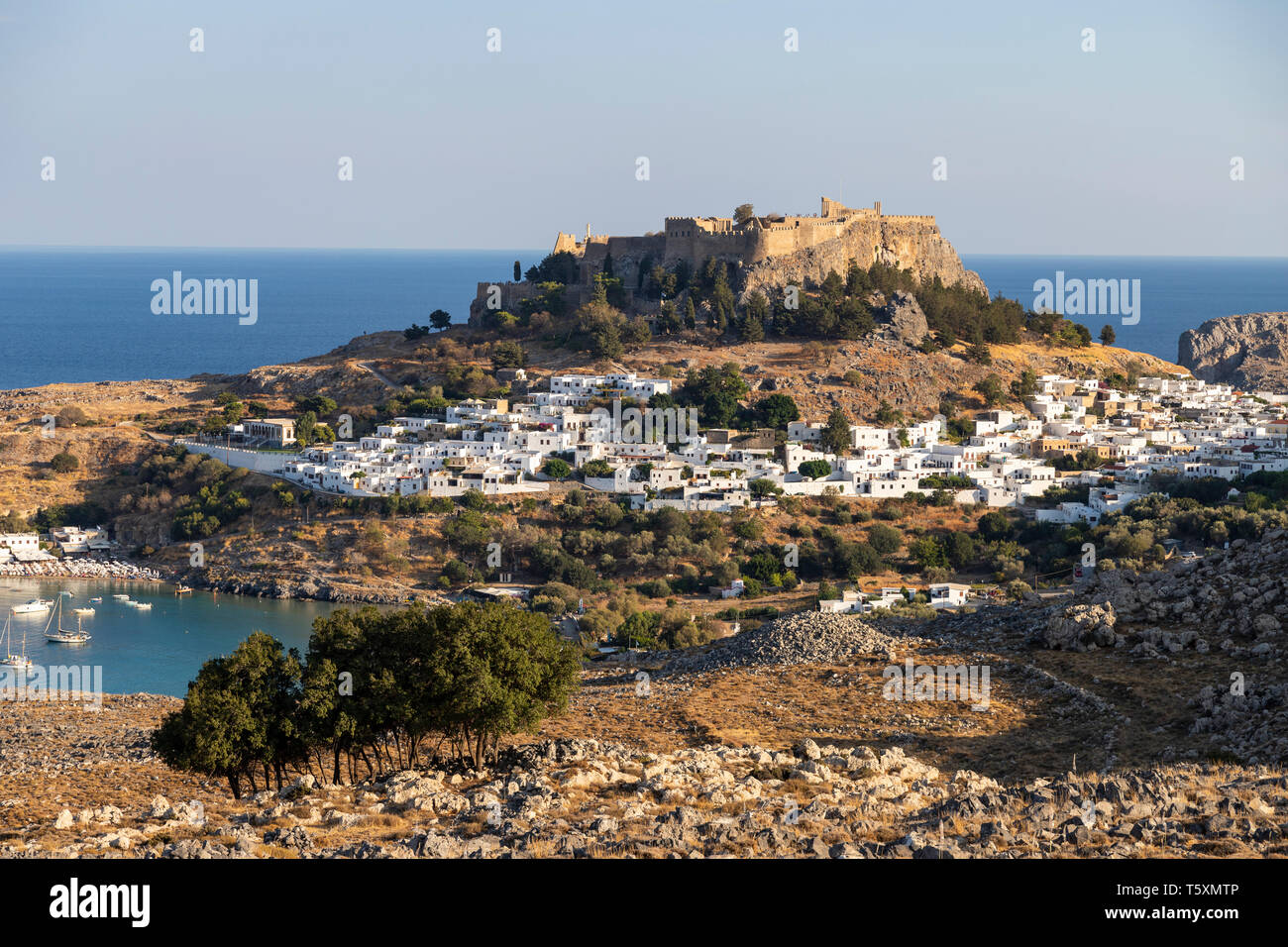 La Grèce, l'Acropole de Lindos, Rhodes Banque D'Images
