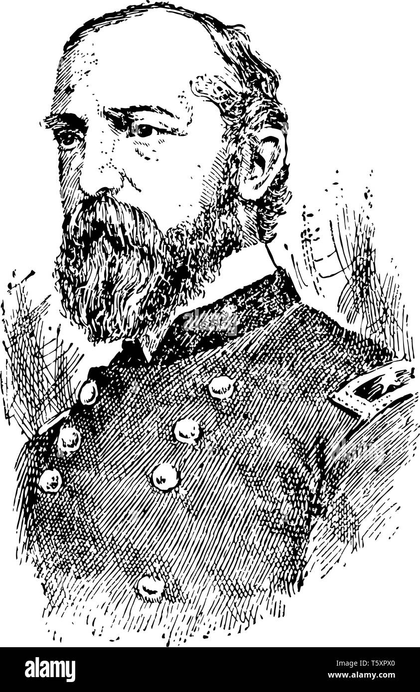 George Gordon Meade, 1815 à 1872, il était un officier de l'armée des États-Unis Union européenne général et ingénieur civil impliqués dans la construction de plusieurs zones côtières Illustration de Vecteur