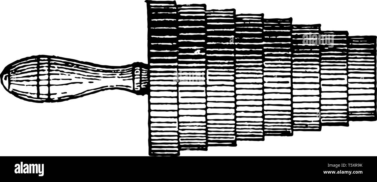 Jauge à épaulement qui une série de jauges externes sont combinées, vintage dessin ou gravure illustration. Illustration de Vecteur