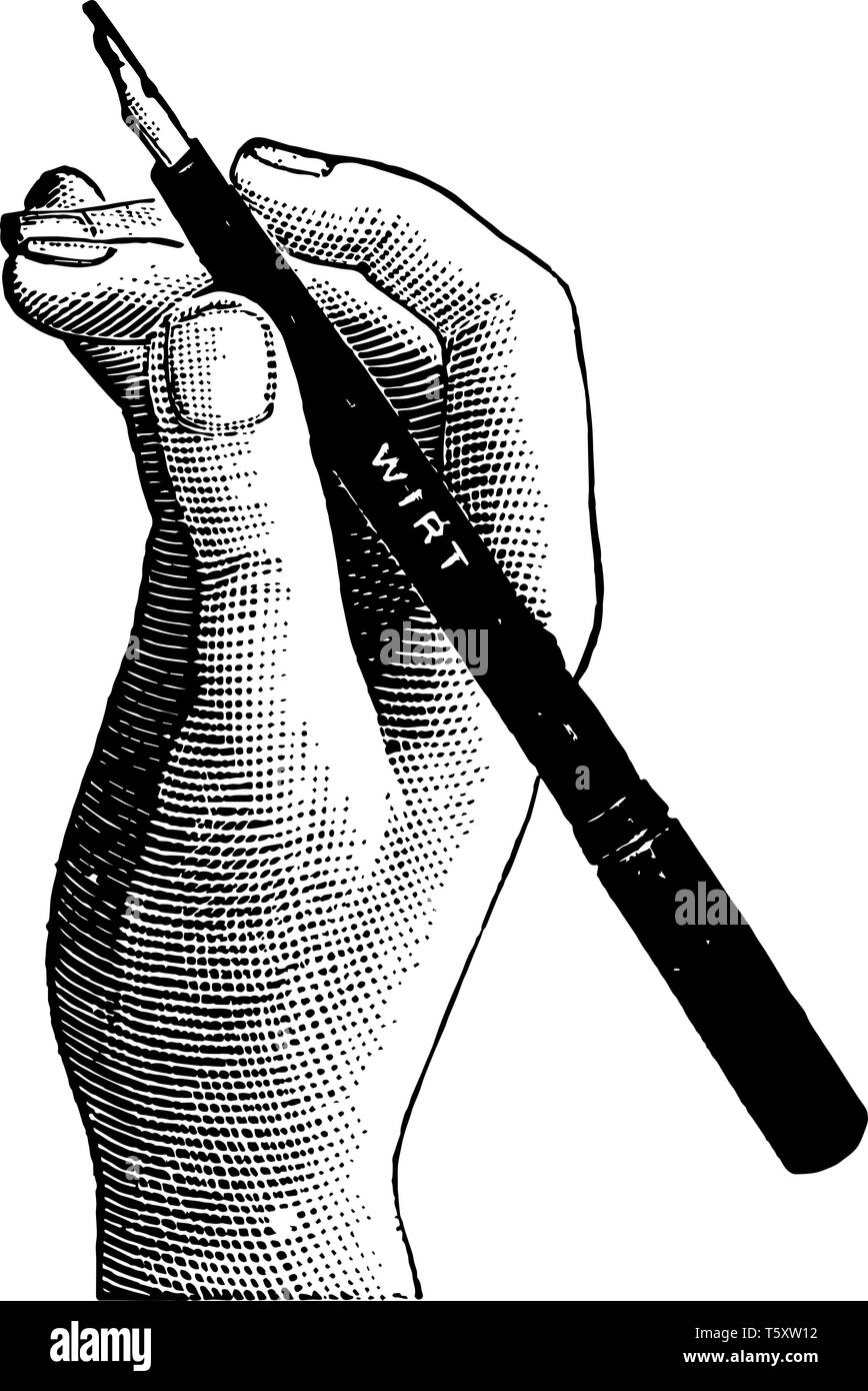 Main tenant un stylo et écrit ustensile, vintage dessin ou gravure illustration. Illustration de Vecteur Main tenant un stylo et écrit ustensile, vintage dessin ou gravure illustration. Illustration de Vecteur