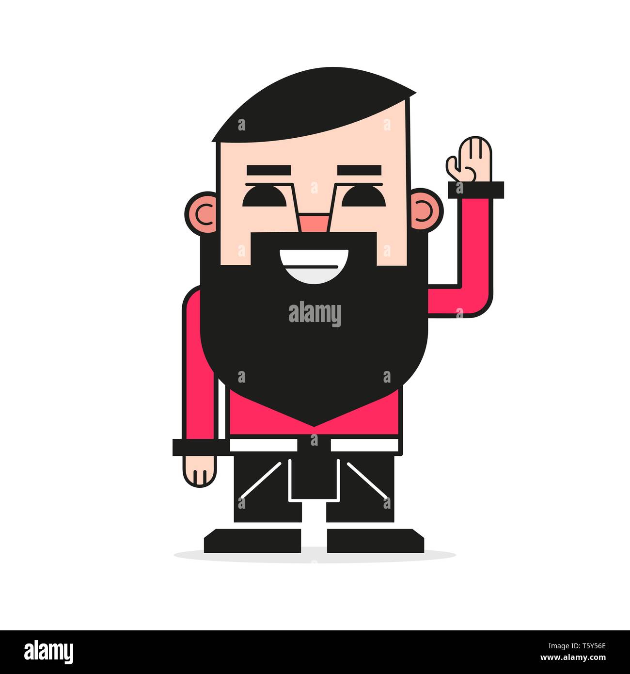 La mode hipster avec logo pour votre conception de la barbe et des besoins Illustration de Vecteur