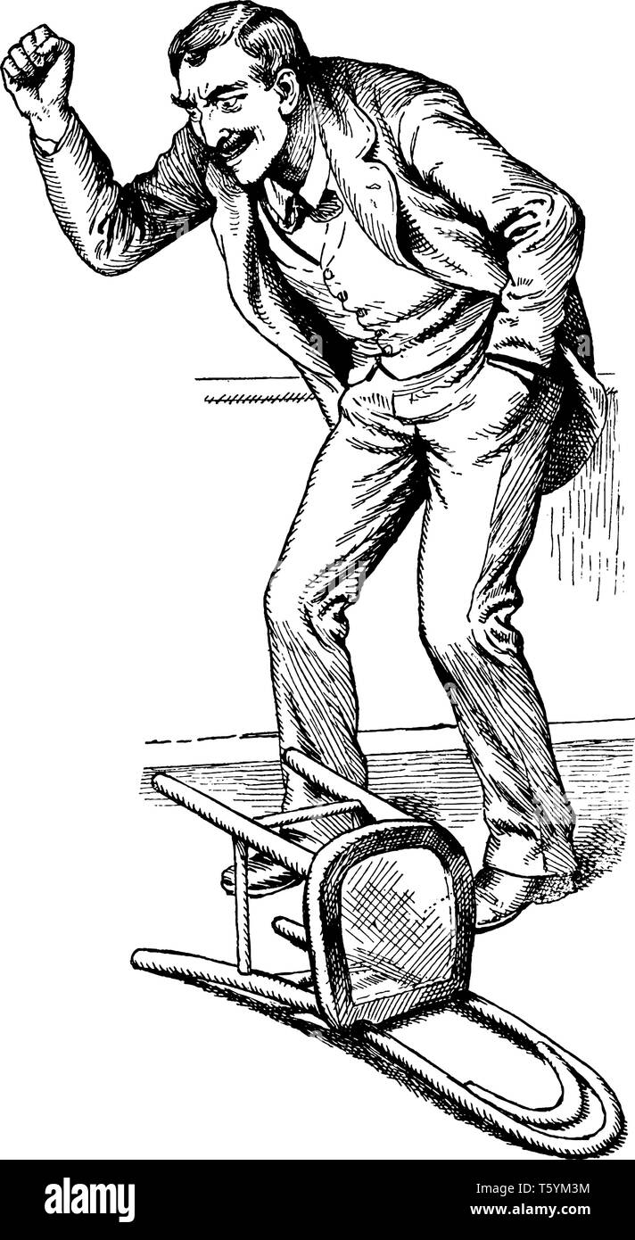 Un homme en colère avec un remis président, vintage dessin ou gravure illustration Illustration de Vecteur