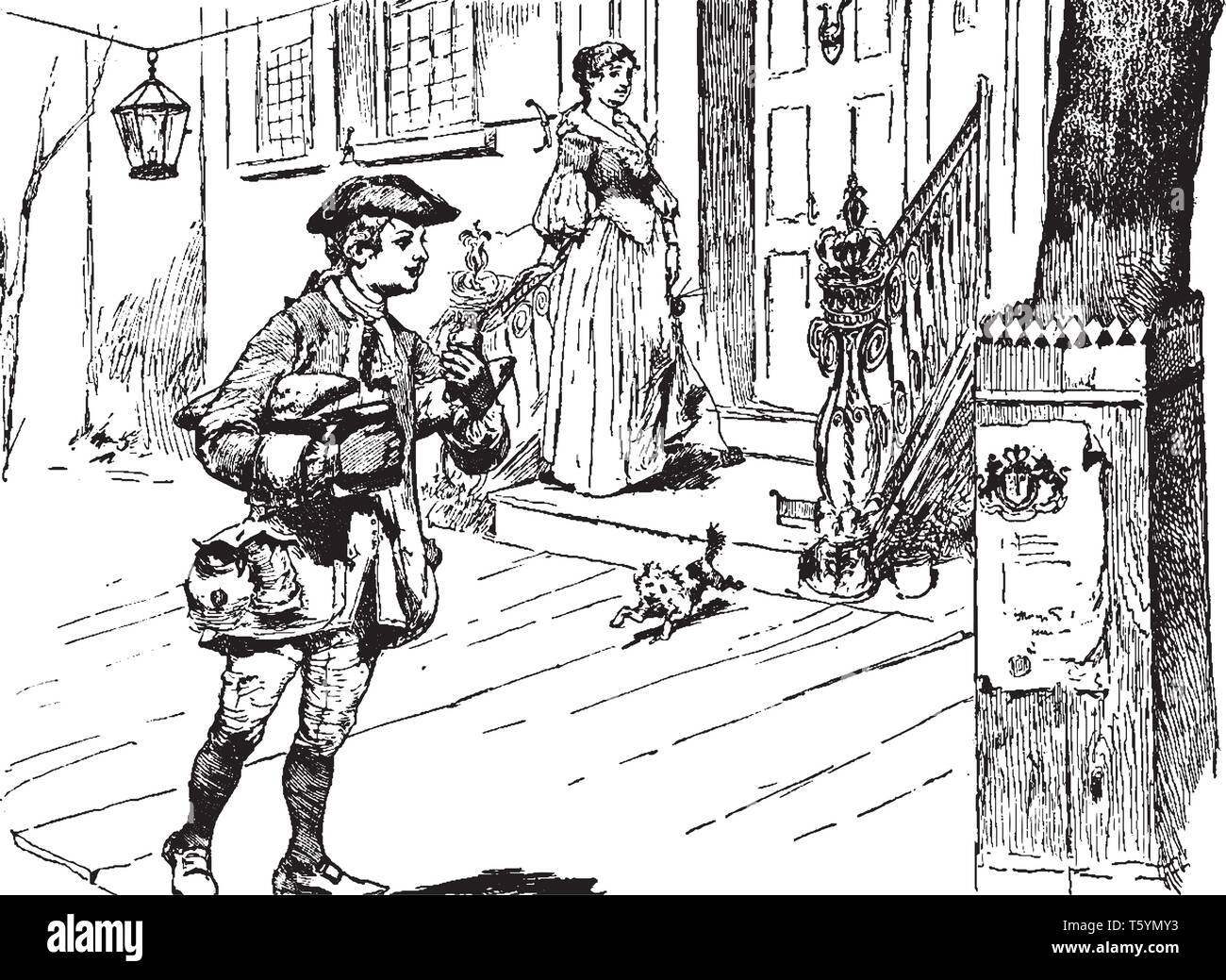 Benjamin Franklin, qui a été l'un des pères fondateurs des États-Unis entrée en Philadelphie, la plus grande ville de la Communauté d'Pennsylvani Illustration de Vecteur