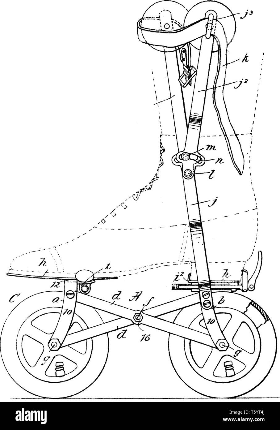 Cycle de deux roues Skate qui se situe quelque part entre agressif et du patinage libre, vintage dessin ou gravure illustration. Illustration de Vecteur