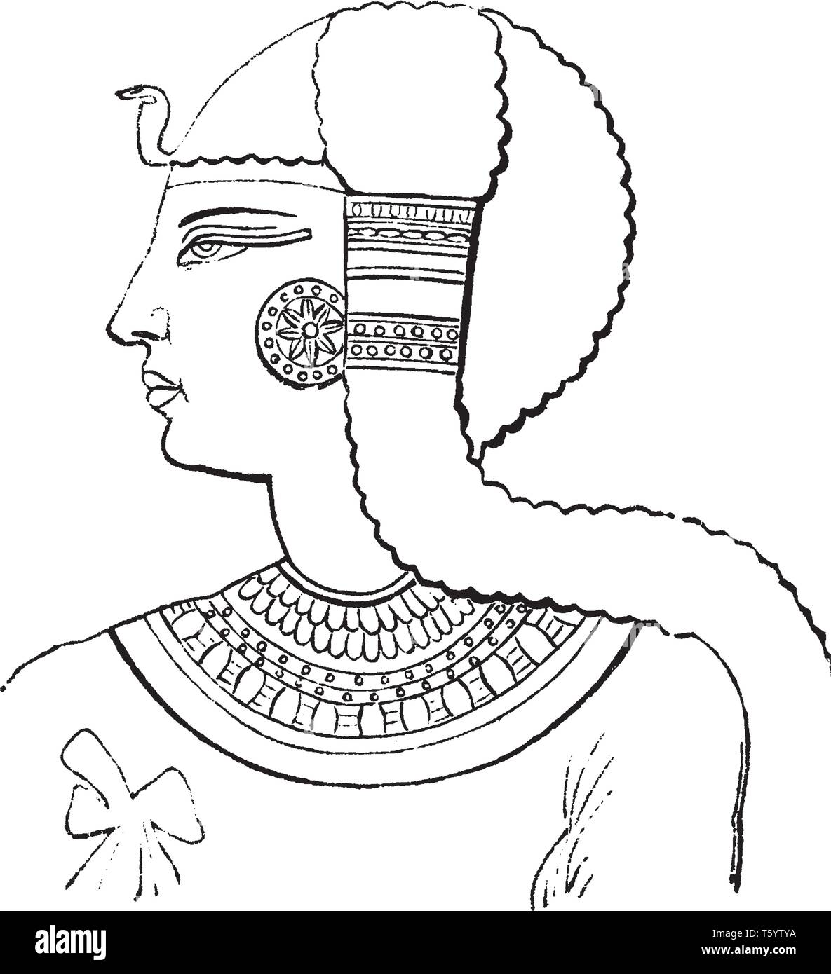 Un ancien pharaon, vintage dessin ou gravure illustration Illustration de Vecteur