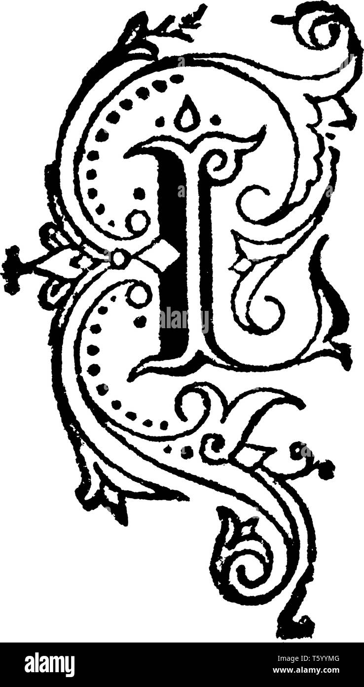 Une lettre majuscule L, vintage dessin ou gravure illustration Illustration de Vecteur