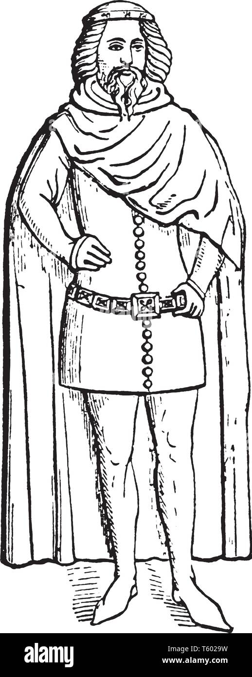 Duc de Clarence qui porte aussi son manteau et un frère younder pas maintenant d'être identifié à cause de son bouclier d'armes, vintage dessin o Illustration de Vecteur