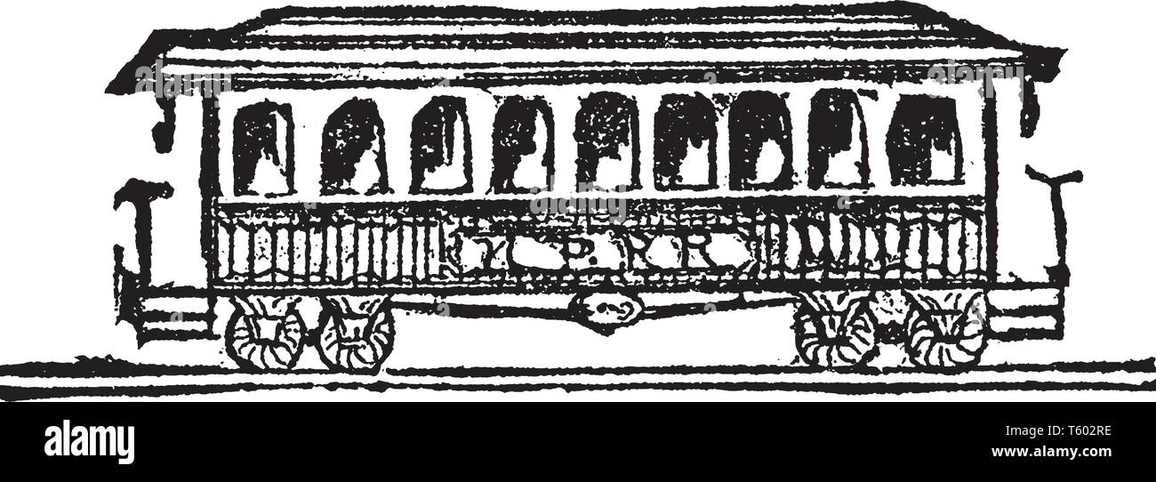 Car est un véhicule automobile à roues utilisés pour le transport, vintage dessin ou gravure illustration. Illustration de Vecteur