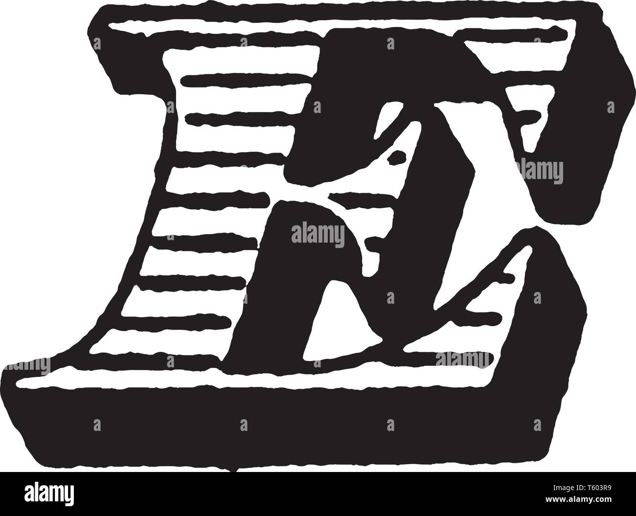 Une lettre majuscule E en italique avec des lignes, vintage dessin ou gravure illustration Illustration de Vecteur