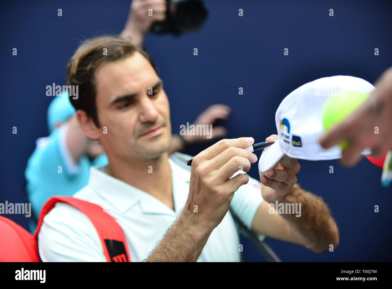 Open de Miami 2019 Jour 10 présenté par Itau au Hard Rock Stadium avec : Roger Federer Où : Miami Gardens, Florida, United States Quand : 27 mars 2019 Credit : Johnny Louis/WENN.com Banque D'Images