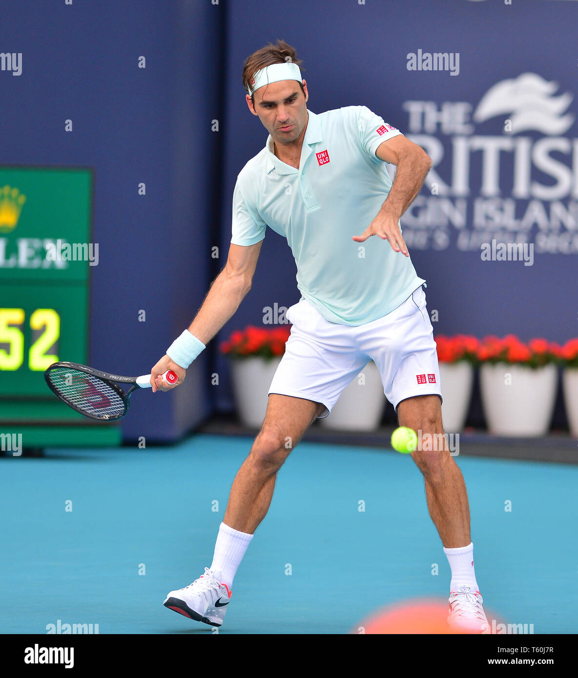 Open de Miami 2019 Jour 10 présenté par Itau au Hard Rock Stadium avec : Roger Federer Où : Miami Gardens, Florida, United States Quand : 27 mars 2019 Credit : Johnny Louis/WENN.com Banque D'Images