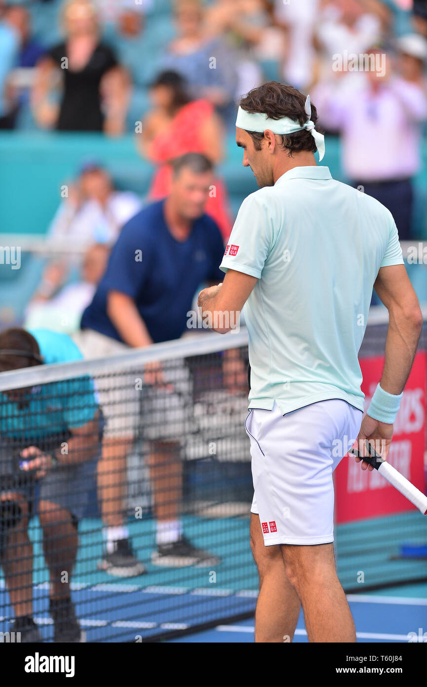 Open de Miami 2019 Jour 10 présenté par Itau au Hard Rock Stadium avec : Roger Federer Où : Miami Gardens, Florida, United States Quand : 27 mars 2019 Credit : Johnny Louis/WENN.com Banque D'Images
