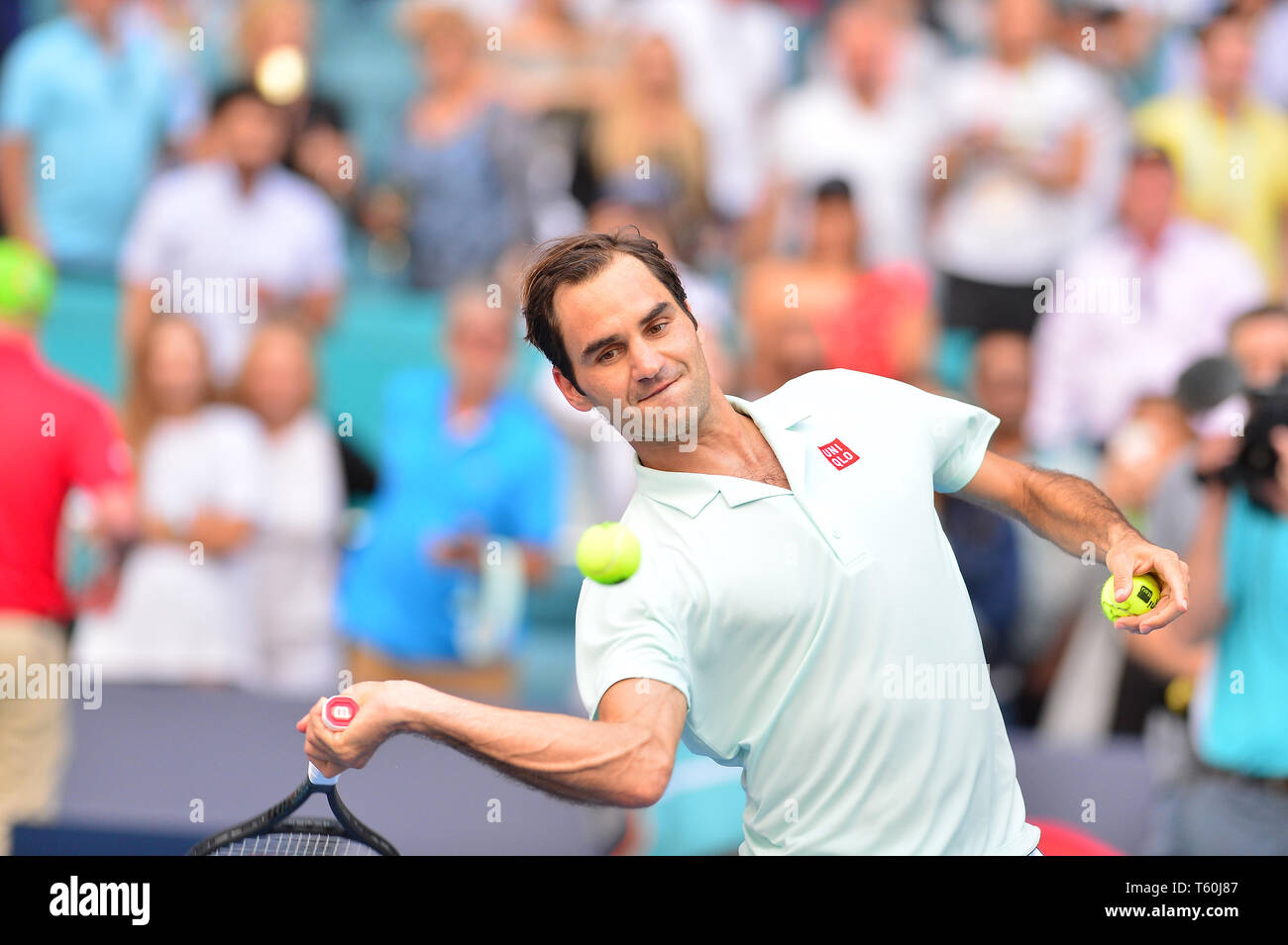 Open de Miami 2019 Jour 10 présenté par Itau au Hard Rock Stadium avec : Roger Federer Où : Miami Gardens, Florida, United States Quand : 27 mars 2019 Credit : Johnny Louis/WENN.com Banque D'Images