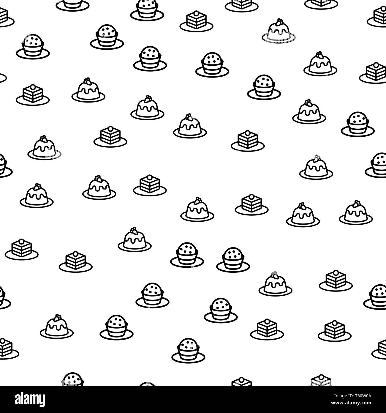 Délicieux petit-déjeuner sucré Seamless Vector Pattern Illustration de Vecteur