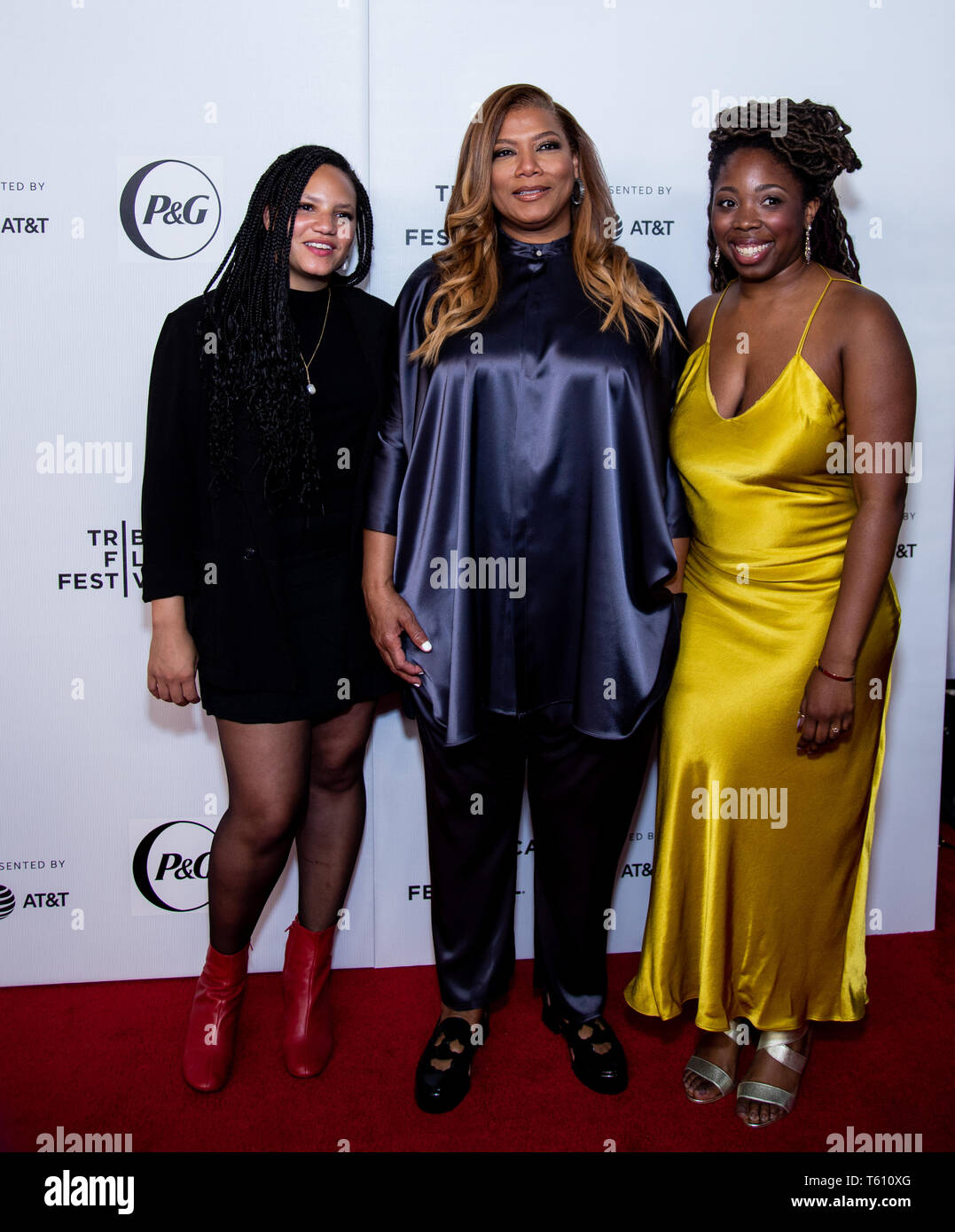 Manhattan, New York/USA - Le 26 avril 2019 : Festival du film de Tribeca, tapis rouge pour la Reine de première convention collective short avec Queen Latifah Banque D'Images