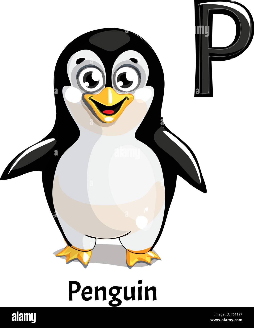 Lettre alphabet vecteur P. Penguin Illustration de Vecteur