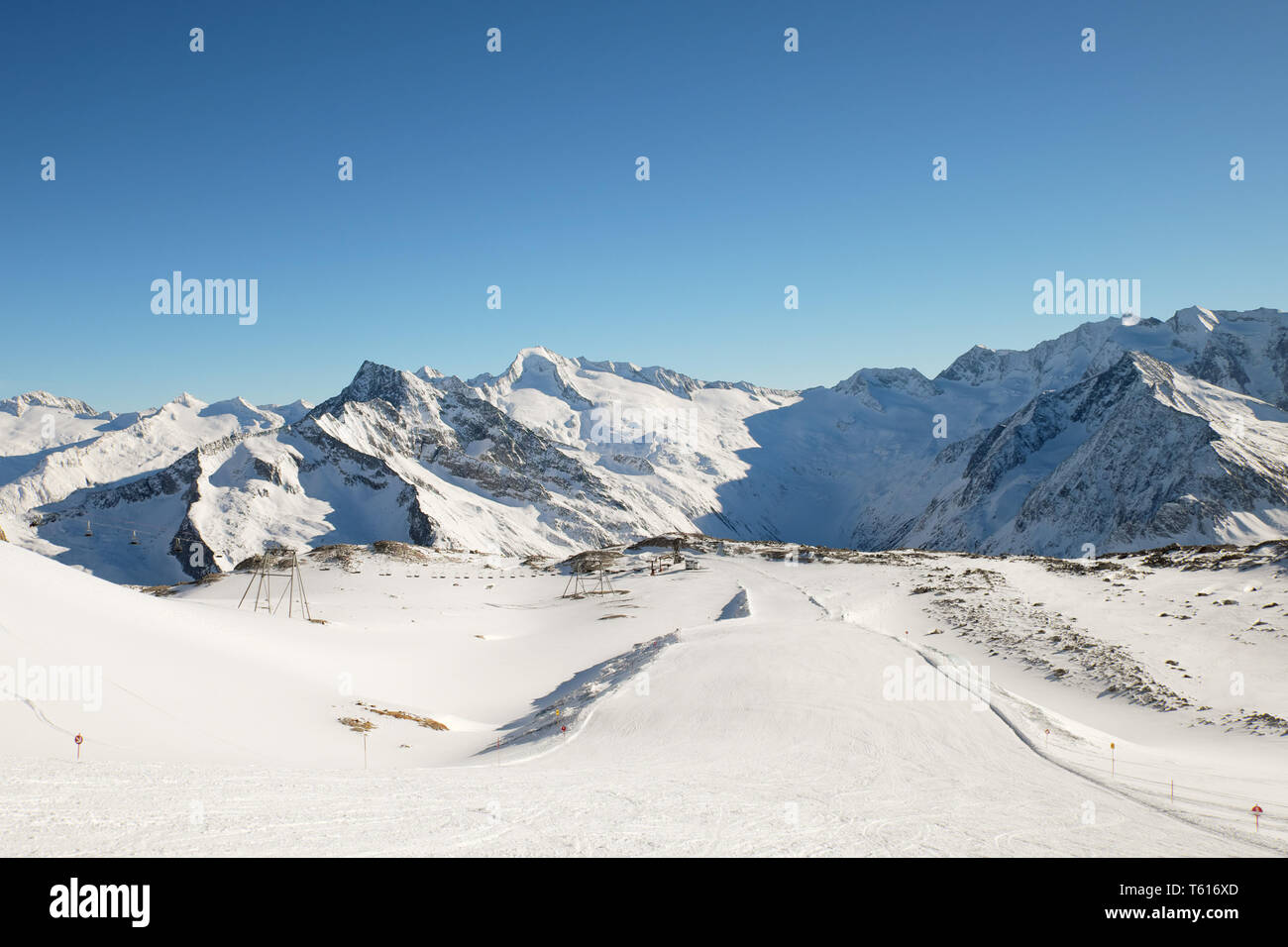 Domaine skiable glacier de Hintertux glacier Schlegeis, ski, Tyrol, Autriche Banque D'Images