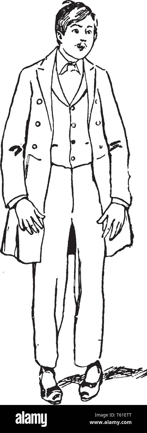 Un homme debout et regarder quelque chose, un dessin ou une ligne vintage illustration gravure Illustration de Vecteur Un homme debout et regarder quelque chose, un dessin ou une ligne vintage illustration gravure Illustration de Vecteur