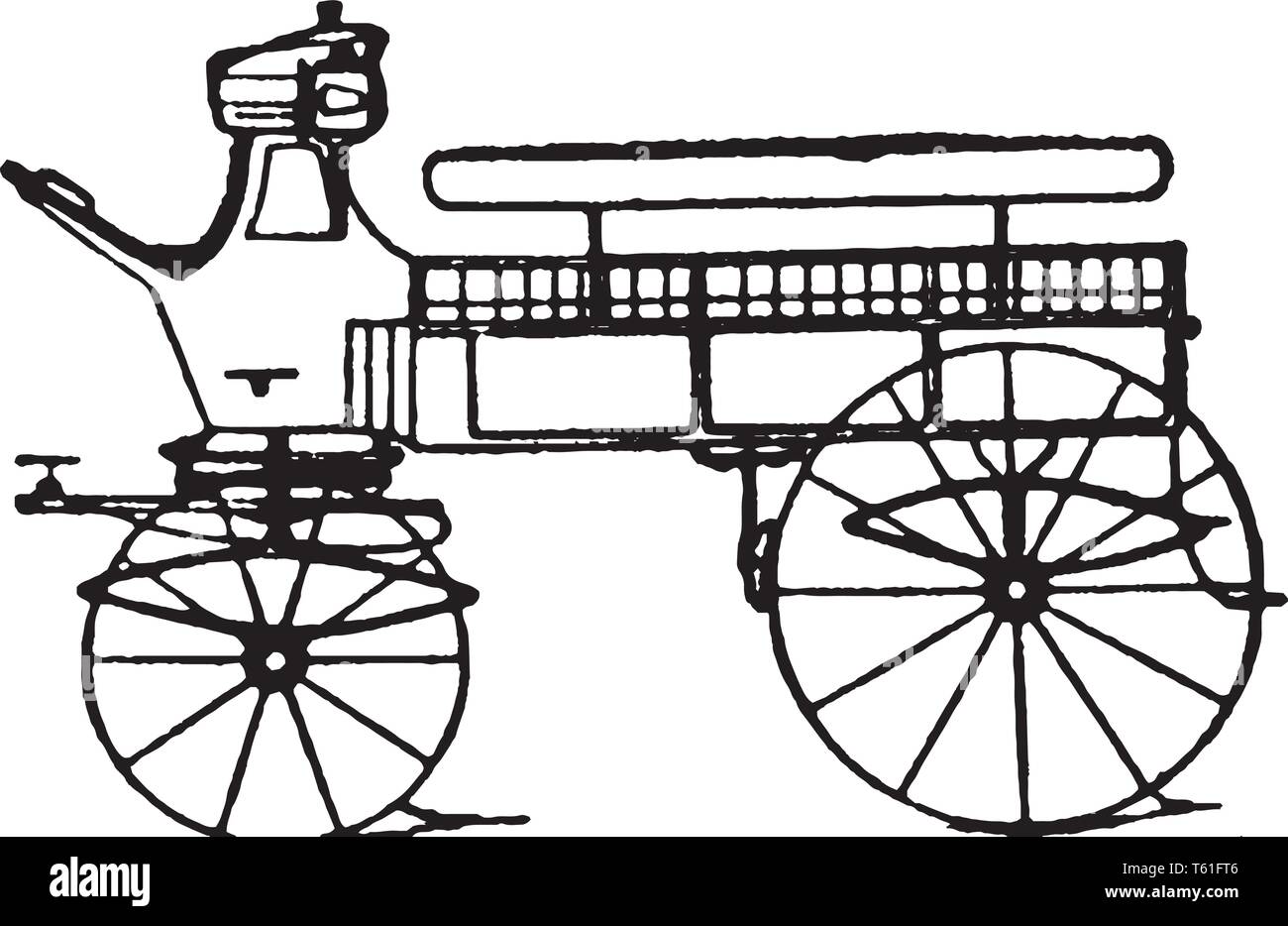 Rupture de corps wagon est un style de carrosserie qui a évolué à travers plusieurs significations distinctes sur sa ligne vintage, dessin ou gravure illustration. Illustration de Vecteur