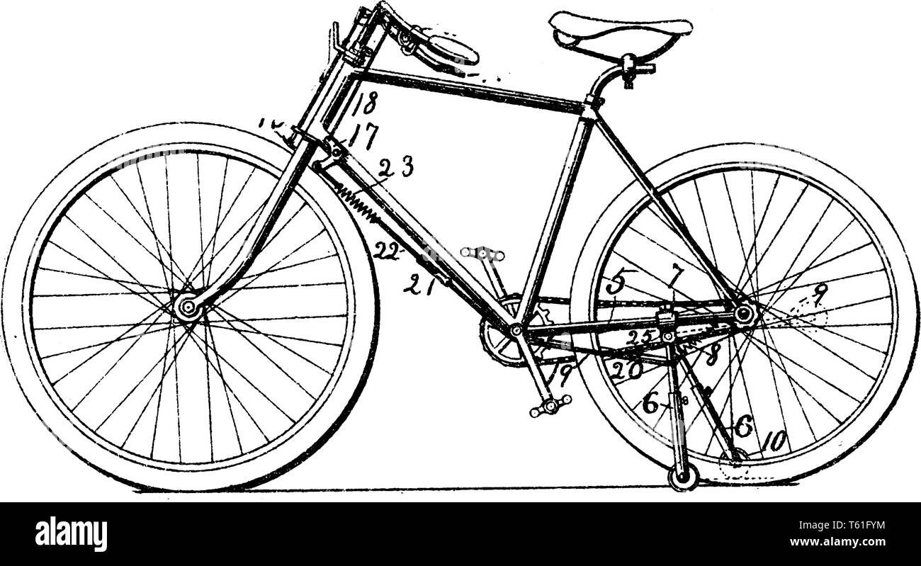 Renfort d'appui pour les vélos est également connu sous le nom de roues de  formation qui sont montés en parallèle à la roue arrière d'un vélo, vintage  ou dessin de ligne engravi