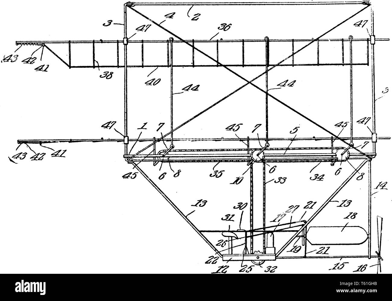 L'aéroport est un aérodrome aérodrome équipé avec tour de contrôle et des hangars ainsi que l'hébergement pour les passagers et le fret, vintage dessin ou e Illustration de Vecteur