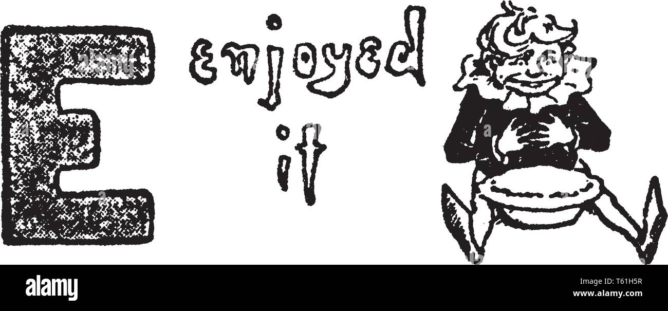 Une lettre majuscule E avec Aimé, vintage dessin ou gravure illustration Illustration de Vecteur