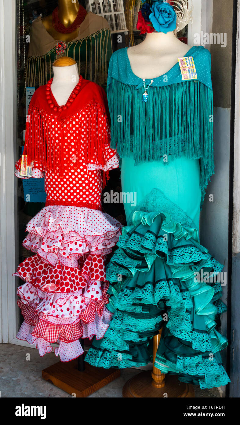 Mode Flamenca dans une boutique à Séville Banque D'Images