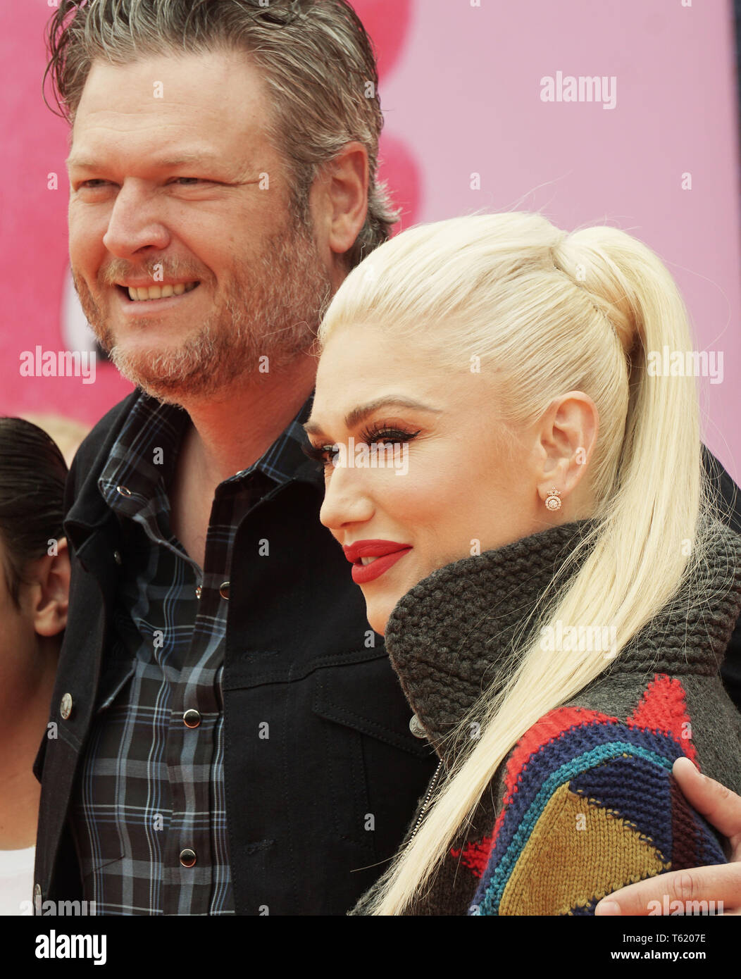 Un Gwen Stefani, Blake Shelton 066 assiste à la première mondiale de Films STX Ugly Dolls au Regal Cinemas L.A. Vivre le 27 avril 2019 à Los Angeles, Californie. Banque D'Images