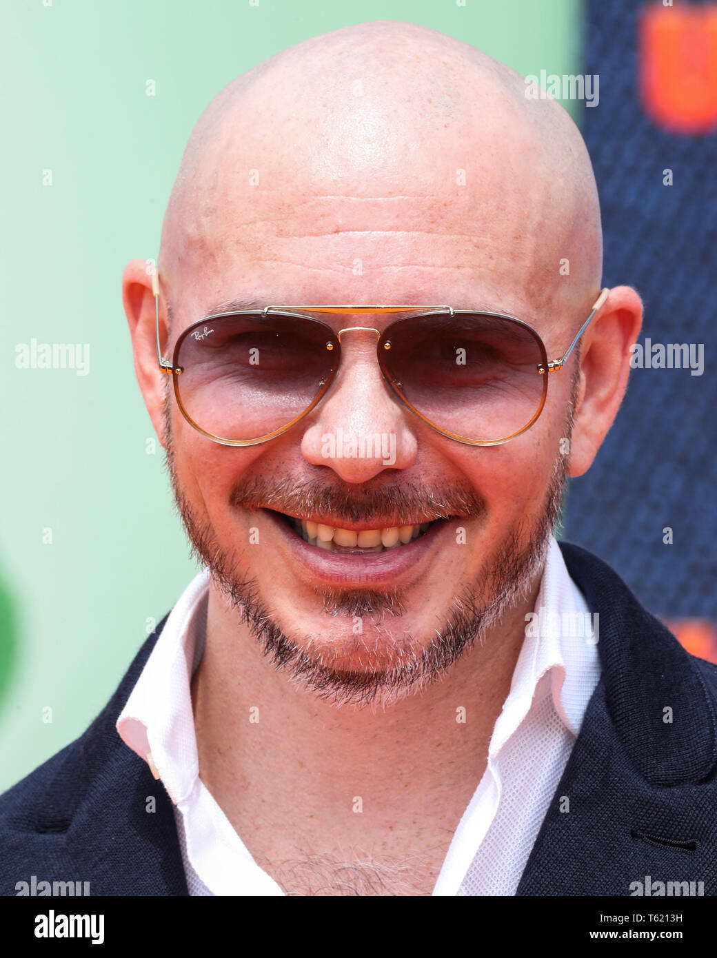 LOS ANGELES, CALIFORNIE, USA - 27 avril : Le rappeur Pitbull (Armando Christian Perez) arrive à la première mondiale de Films STX' 'UglyDolls' tenue à Regal Cinemas L.A. Vivre le 27 avril 2019 à Los Angeles, Californie, États-Unis. (Photo par Xavier Collin/Image Press Office) Banque D'Images