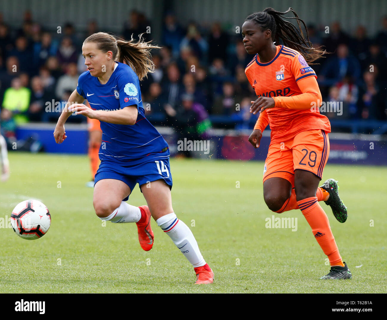 Londres, Royaume-Uni. Apr 28, 2019. Londres, Royaume-Uni - 28 avril : Chelsea Mesdames Fran Kirby lors de la demi-finale de la Ligue des Champions Femmes deuxième manche entre femmes Chelsea FC et de Lyon à l'FŽminines Cherry Red Records, stade Kingsmeadow, Angleterre le 28 avril 2019. Action Crédit : Foto Sport/Alamy Live News Banque D'Images