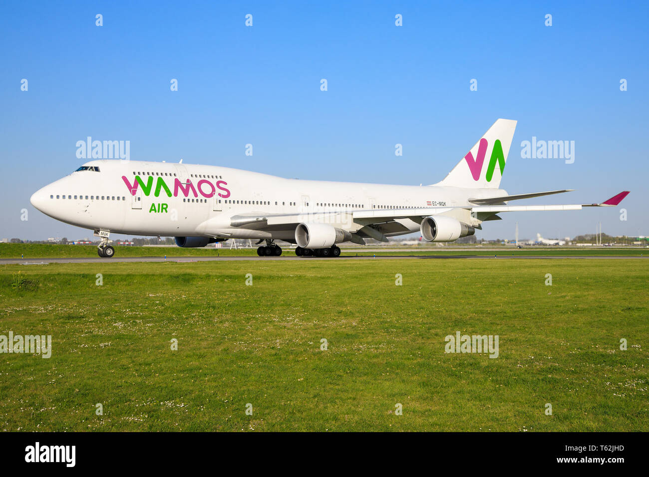 Amsterdam/Netherland Mai 01, 2019 : Boeing 747 de Schweiz Wamos à l'aéroport d'Amsterdam Banque D'Images
