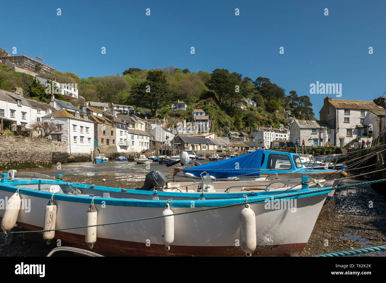 Joli village Cornouaillais, Polperro Banque D'Images