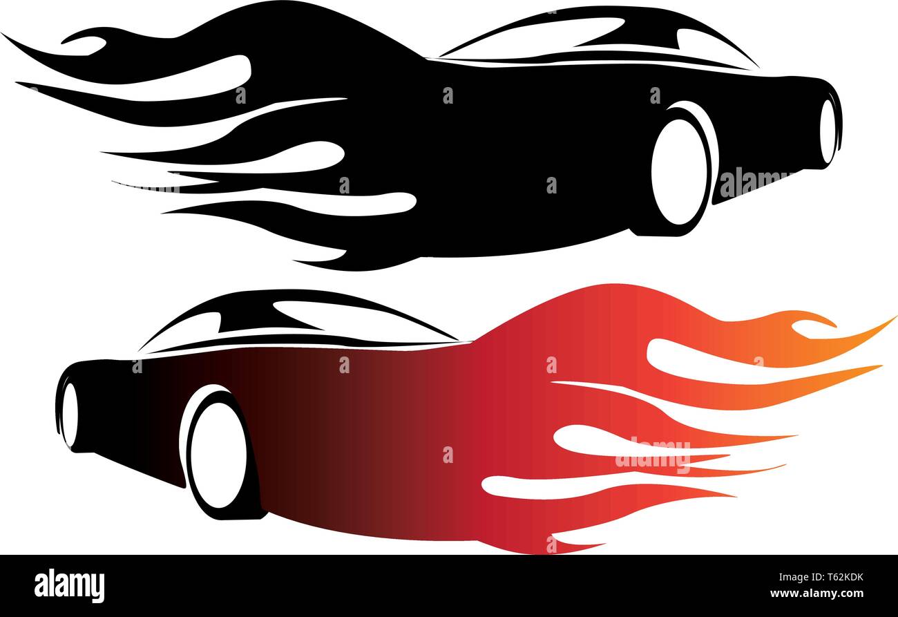 Vector illustration d'une voiture ou de glissement à la dérive sur un fond blanc, Illustration de Vecteur