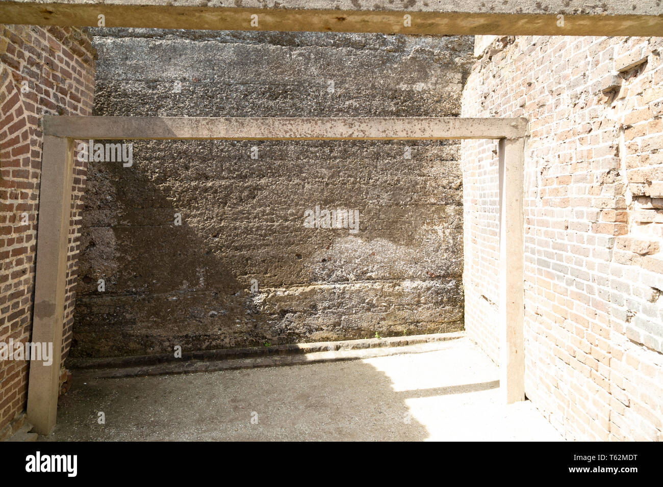 Mur construit d'esclaves à Fort Sumter près de Charleston en Caroline du Sud, USA. Le fort a été la cible de coups de l'ouverture de la guerre civile américaine. Banque D'Images