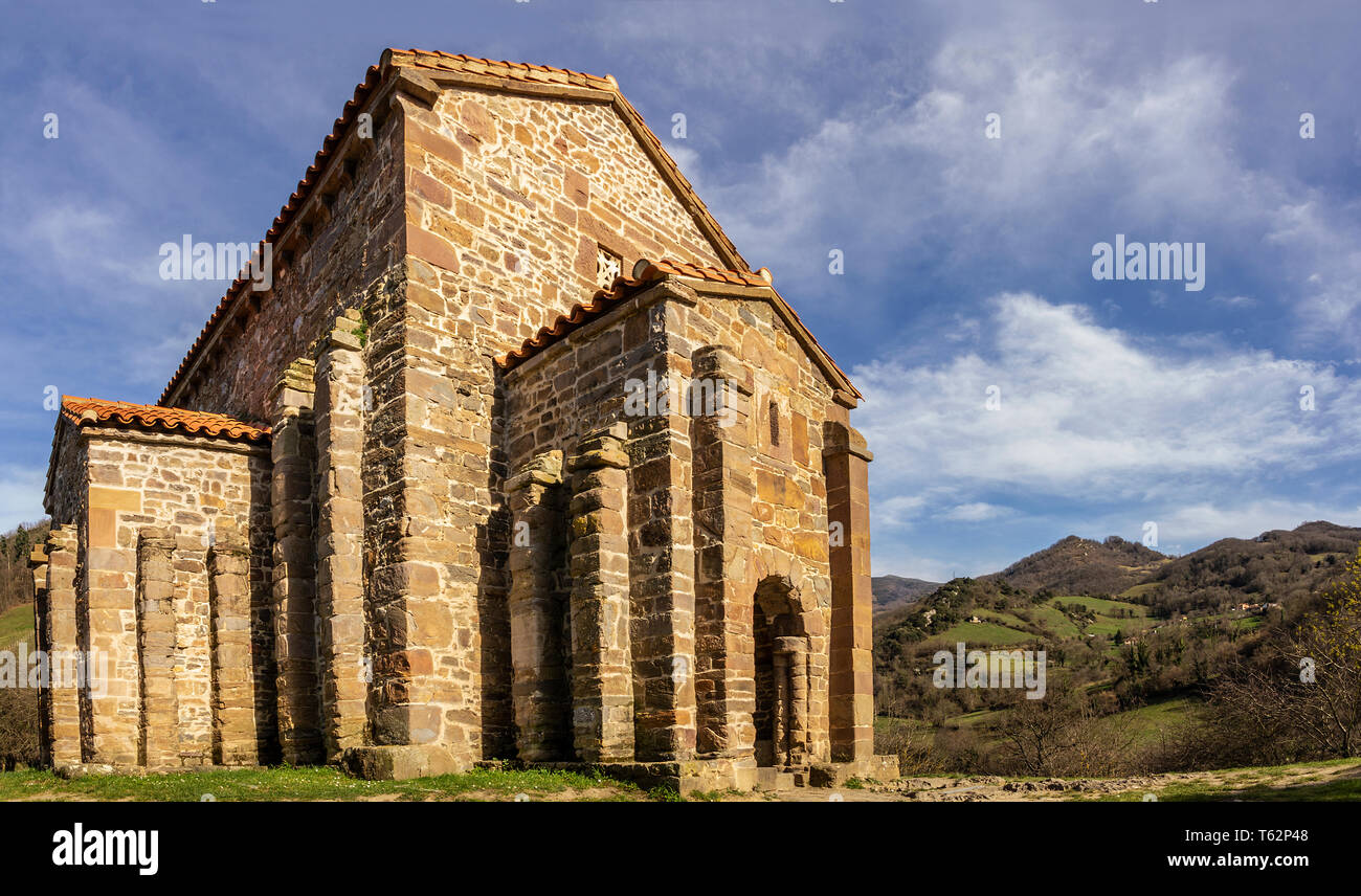 Vue de Santa Cristina de Lena' church dans les Asturies (Espagne) Banque D'Images