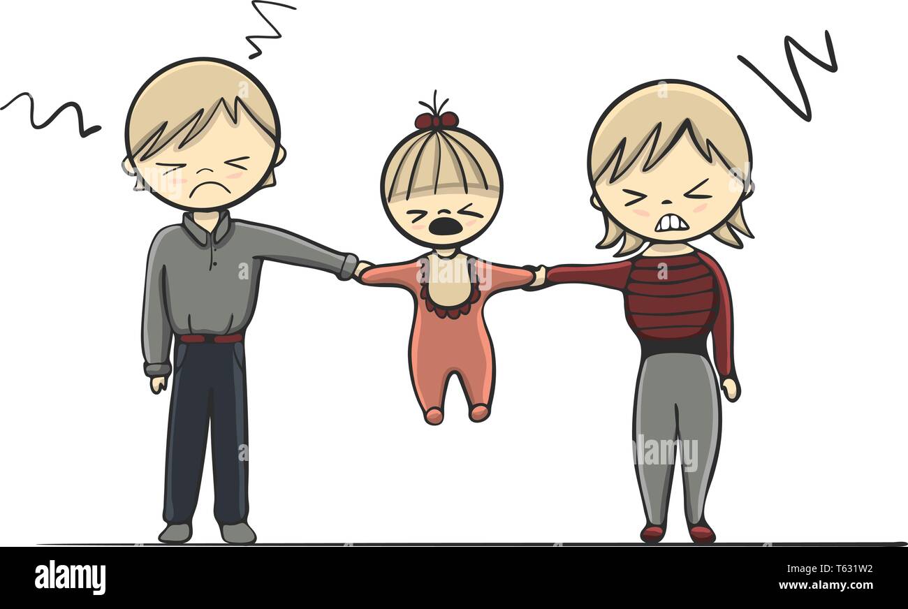 Garde enfant concept de règlement des différends, vector Illustration de Vecteur