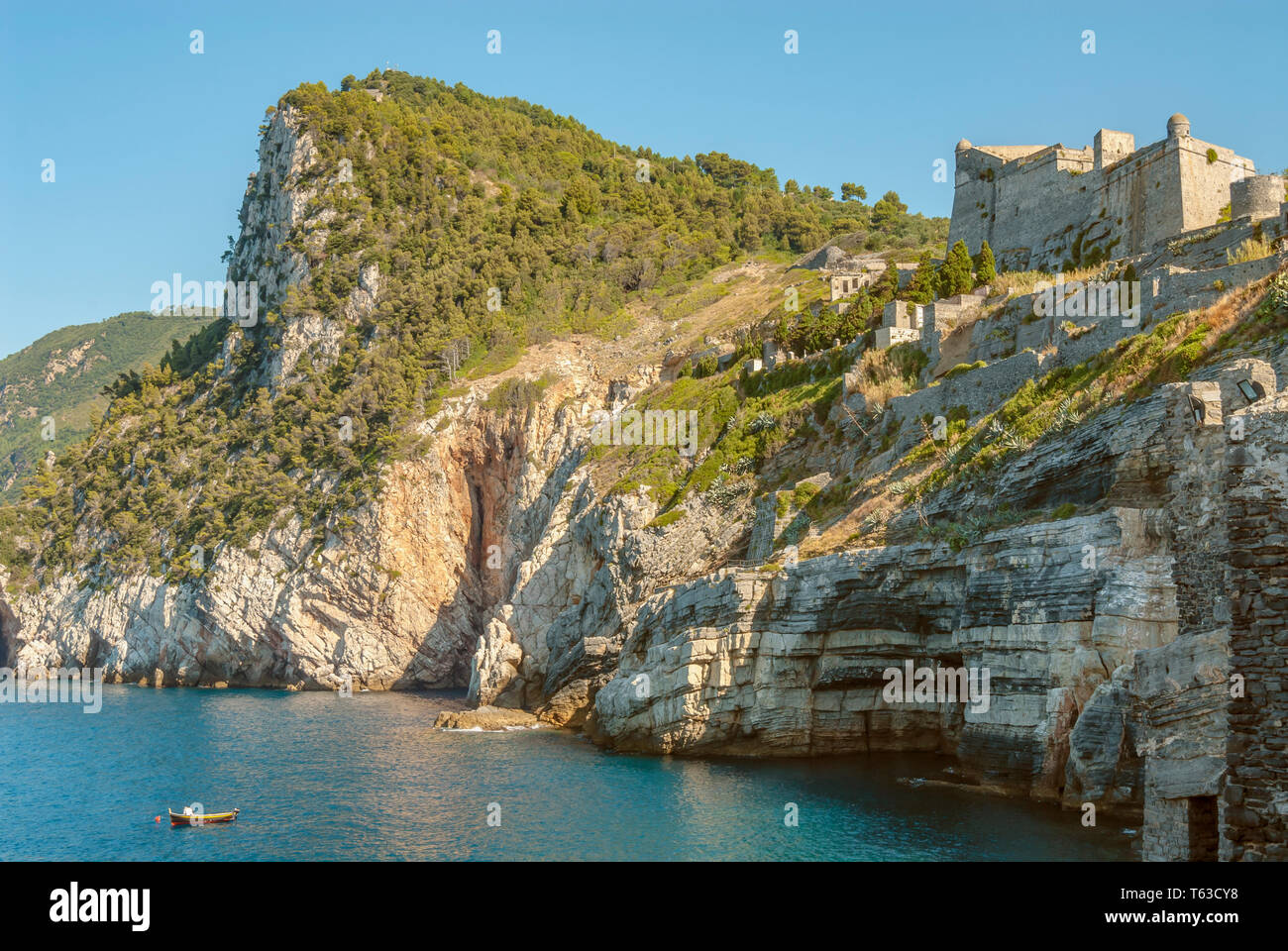 Castello Doria de Portovenere sur la côte du parc national des Cinque Terre, Ligurie, Nord-Ouest de l'Italie Banque D'Images