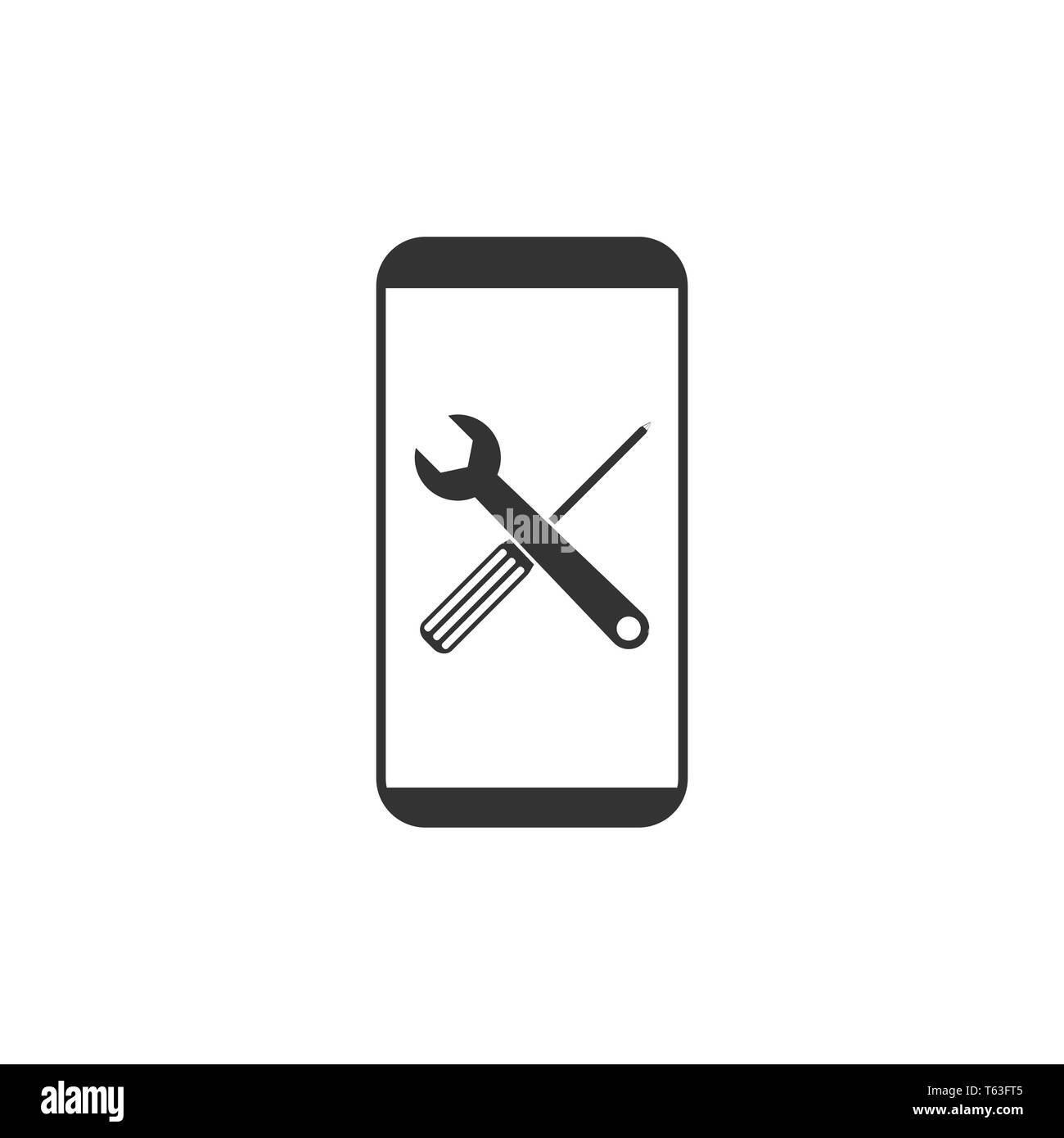 La réparation, le service, l'icône téléphone télévision illustration vectorielle Illustration de Vecteur